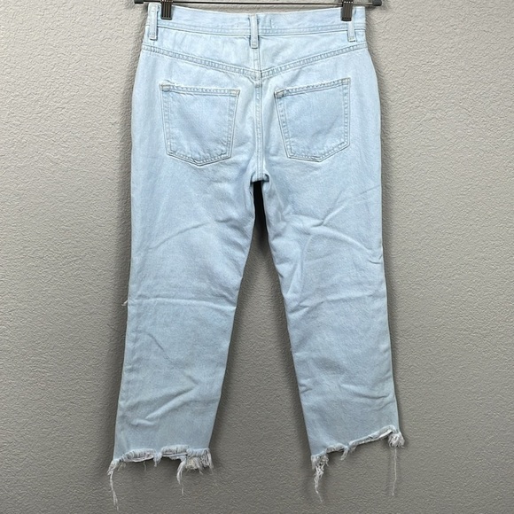 We The Free Maggie Chewed Hem Ankle Jeans Busted Knees Ditsy Floral Patch 26 - Picture 5 of 11